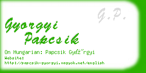 gyorgyi papcsik business card